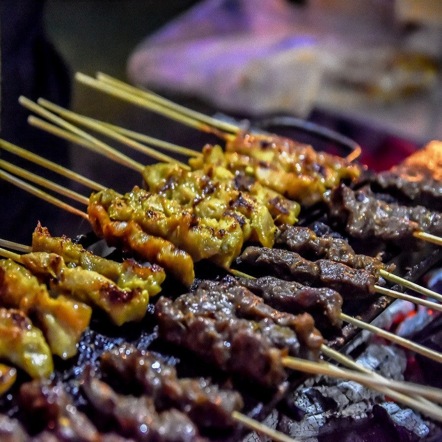 Raw Satay & Condiments