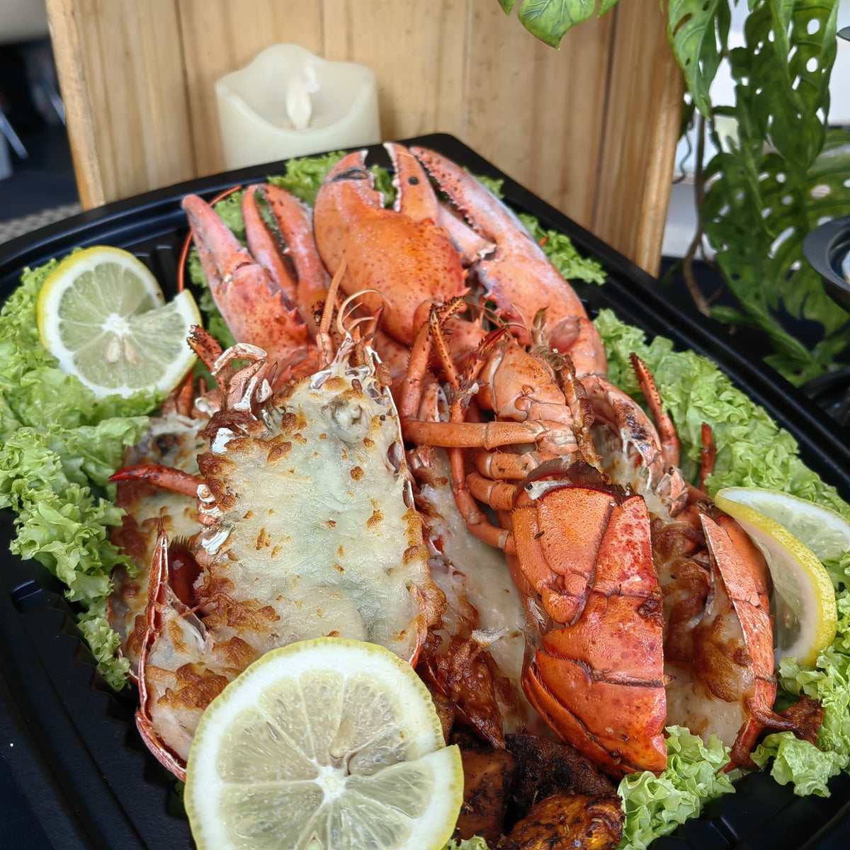 Baked Half-Lobsters w/ Root Vegetables (6 pcs) (Platter)